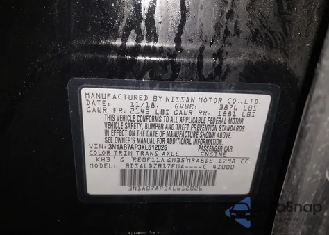 2019 Nissan Sentra Sv из США, поврежденный, VIN 3N1AB7AP3KL612026